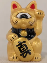 リアルヘッド　フォーチュンキャットベビー　金ラメ　ソフビ リアルヘッド フォーチュンキャットベビー 金ラメ ソフビ リアル