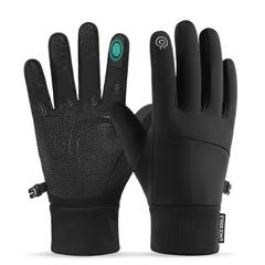 [MOWO] 手袋 メンズ 防寒手袋 グローブ スマホ対応 【急速昇温・フル掌滑り止めシリコン・自転車選手が愛用】 サイクルグローブ 冬 裏起毛 タッチパネル対応 撥水加工 防風 紛失防止結び付け 黒 暖かい M~XL 自転車 ランニング 登山 運転 男女兼用