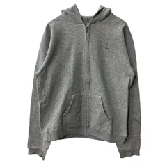 Champion ロゴスウェット パーカー XL グレー チャンピオン フーディー ジップアップ ワンポイントロゴ 古着卸 アメリカ仕入 a709-5231