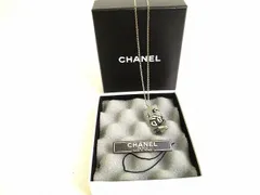 シャネル CHANEL ヴィンテージ CCロゴ カメリアモチーフ シルバーチェーン ネックレス　ペンダント メンズ レディース 【新品同様】