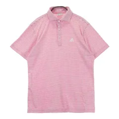 サイズ：L ADIDAS GOLF アディダスゴルフ  半袖ポロシャツ ボーダー柄 ピンク系 [240101509862] ゴルフウェア メンズ ストスト