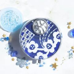 藍染め風ピルケース　ピルケースハンドメイド　レジンピルケース　ハンドメイドレジン　小物入れ　薬入れ