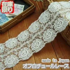 これで最後★6.5cm幅オフ白の両山チュールレース（3m）