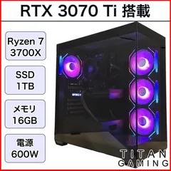 【リファービッシュPC】【1か月保証】 RTX3070Ti Ryzen 7 3700X メモリ 16GB SSD 1TB ゲーミングPC 【DS900黒】000237