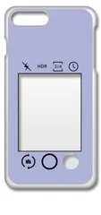 【新品未使用】iPhone7 Plus iPhone8 Plus アイフォン7/8プラス クリア ハードケース (ラベンダー) カメラアプリ風 フォトフレーム くすみカラー カバー スマホケース cl-iphone7plus-415