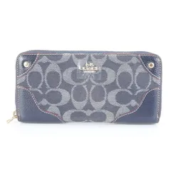 新品 COACH コーチ 長財布 デニム F53769 中古】 COACH コーチ デニム レザー 長財布 ネイビー - メルカリ