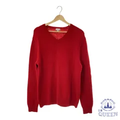 ☆美品☆ UNIQLO ユニクロ トップス カットソー Vネック ニット ゆったり カジュアル シンプル おしゃれ 長袖 大きいサイズ レディース レッド XL 901-10136 送料無料 古着