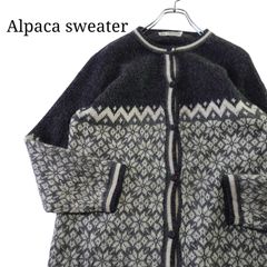 【アルパカ素材】古着 ノルディックセーター カーディガン チロルニット ヴィンテージ