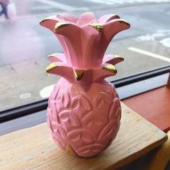 パイナップル オブジェ 置物 木彫り インテリア アクセント ハンドメイド インドネシア アジアン