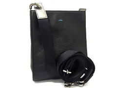 ■極美品■ LANVIN en Bleu ランバンオンブルー レザー ショルダーバッグ クロスボディ 斜め掛け レディース ブラック系 FJ2873