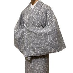 A81愛華 着物 小紋 縮緬 単衣 枝花 手縫い仕立て 正絹 - メルカリ
