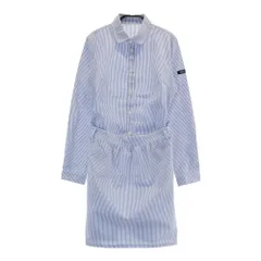 サイズ：M/M ADIDAS GOLF アディダスゴルフ  シャツワンピース シアサッカー ストライプ ブルー系 [240001162762] ゴルフウェア レディース ストスト