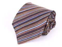 ミッソーニ ブランドネクタイ ストライプ柄 シルク イタリア製 メンズ ブラウン Missoni 【中古】