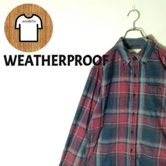 WEATHER PROOF 長袖 ライトネルシャツ M  タータンチェック A531 ヴィンテージ感 ボタンダウン 胸ポケット 柄  フランネル ロングスリーブ アメカジ  ボタンダウン BD 古着 メンズ 上着 外着  防寒 普段着 部屋着 重ね着