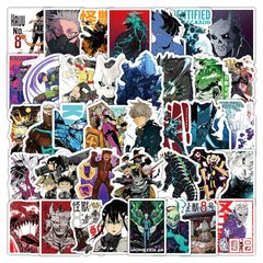 【新着商品】雑貨 キャラクター アニメ 人気 周辺 おしゃれ 写真シール 可愛い スーツケースステッカー 文房具ステッカー 誕生日 自転車ステッカー PVC材質 高精細画像 防水ステッカー プレゼント(53枚セット) 53枚セット ステッカー 怪獣8号 アニメ