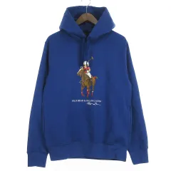 ポロ ラルフローレン POLO RALPH LAUREN 21AW 30周年記念 アニバーサリー パーカー スウェット プルオーバー ポロベア ポニー 乗馬 裏起毛 青 ブルー S