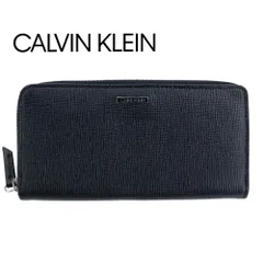 カルバンクライン Calvin Klein 長財布 ギフトボックス付き 財布 CK メンズ 本革 ロゴプレート 小銭入れあり ラウンドファスナー ロングウォレット 31CK190006