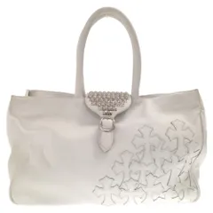 CHROME HEARTS (クロムハーツ) JET SET JNSY PYRMD STDS ゼロピラミッドスタッズレザートートバッグ ホワイトのサムネイル
