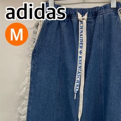 adidas アディダス デニム フレイドジーンズ カジュアルパンツ ブルー レディース メンズ Mサイズ【CB330】