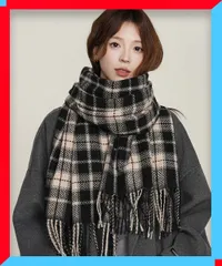 新品 大判マフラー レディース チェック柄 両面ワイド 男女兼用 プレゼント 小物 【送料無料】