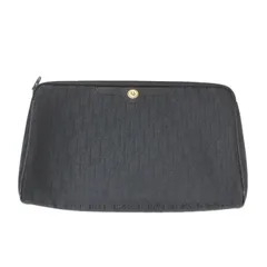 Christian Dior クリスチャンディオール ポーチ ブラック 黒 | モノグラム ロゴ ポーチ / クラッチバッグ | ナイロン レザー | ヴィンテージ | ブランド カバン【レディース】【中古】