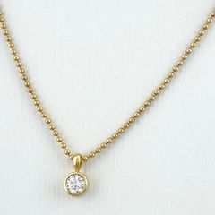 ダイヤモンド デザインネックレス K18 イエローゴールド ペンダント ネックレス YG ダイヤモンド レディース 【中古】