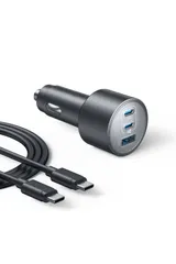 【人気商品】Anker Nano Car Charger (167.5W 3 Ports) with USB-C & USB-C ケーブル 【USB PD対応/コンパクトサイズ】MacBook Pro iPhone Galaxy Android スマートフォ