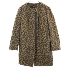 ヒステリックグラマー ウールブレンド アニマル柄 コート M 茶系 HYSTERIC GLAMOUR ノーカラー レディース 【中古】  【230201】