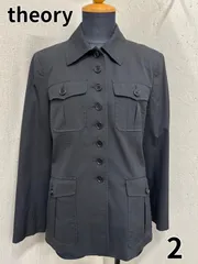 【美品】 WI2 theory/セオリー 長袖ジャケット size2 黒色/ブラック 日本製 ポケット 匿名配送