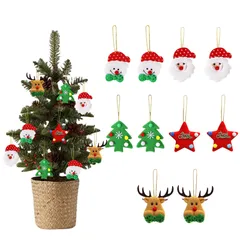 【数量限定】オーナメント 10個セット 可愛い サンタクロース クリスマス 雪だるま トナカイ クリスマスツリー 星 フェルト クリスマス 人形 ぬいぐるみ フェルト 吊り クリスマスツリー オーナメント 飾り クリスマスデコレーション プレゼント (C)