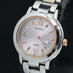 【美品】カシオソーラー電波時計SHW-1501BD-1AJFレディース 進化」する女性向けソーラー電波ウオッチ