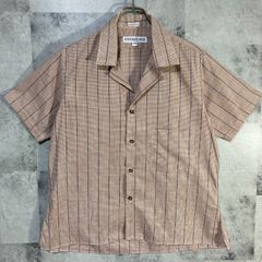 USA製 INDIVIDUALIZED SHIRTS インディヴィジュアライズド シャツ 半袖 開襟シャツ コットン ブラウン