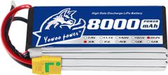 Yowoo 6S 22.2V Lipo バッテリー 8000mAh 30C with Amass 防火花 XT90-Sプラグコネクタ適用 DJI S800 S800 EVO S1000 Spider6 RCモーターボートヘリコプターに
