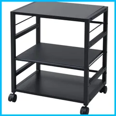【特価商品】デスク サイドワゴン 幅53×奥行40×高さ63cm A4対応 キャスター付き [山善] 天板・棚板高さ調節可能 組立品 ブラック/ブラック NNGS-3R(BK/SBK) 在宅勤務