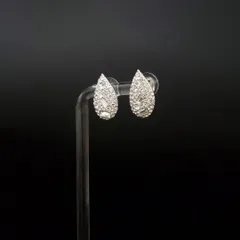 美品 Swarovski スワロフスキー ピアス スタッドピアス ティアドロップ クリスタル ラインストーン 大ぶり