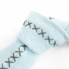 アレキサンダーマックイーン ALEXANDER MCQUEEN フロント刺繍 ネクタイ レギュラー シルク ブルーのサムネイル