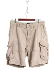 【お得なクーポン配布中!】 ヴィンテージ 加工 ポロ ラルフローレン コットン チノ カーゴ ショーツ メンズ 34 ショートパンツ 短パン ミリタリー ノータック ポロチノ