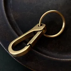 真鍮 キーホルダー キーリング キーフック カラビナ a ビンテージ レトロ アンティーク アクセサリー パーツ ハンドメイド ゴールド 209