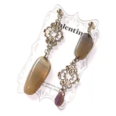 天然石 アシンメトリーピアス