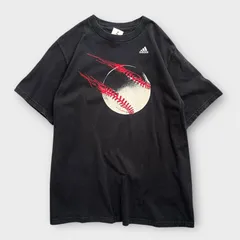 アディダス ベースボール プリントTシャツ XLサイズ ブラック Adidas 野球 バックプリント 半袖Tシャツ