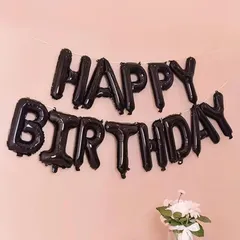 WAN　1　dream バースデーバルーン 色が選べる 誕生日バルーン happy birthday ハッピーバースデー decorations 男の子 女の子 文字ブラックゴールド( 「文字」ブラックゴールド)