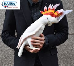 HANSA 7641 クルマサカオウム 32cm MAJOR MITCHELLES COCKATOO オーストラリア オウム ぬいぐるみ ハンサ もふもふ 動物 犬 猫 鳥 アニマル 置物 人形 フィギュア 大きい マスコット 実物大 大型