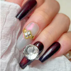 現品ネイルチップ|ロングバレリーナ|ハンドメイドネイルチップ