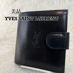 【未使用級極美品】【Yves Saint Laurent】二つ折り財布 ブラック SAINT LAURENT サンローラン 財布 二つ折り モノグラム