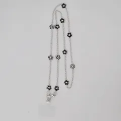 ☆ ブラック ☆ ロングフラワーモチーフストラップ リボーンカンパニー ストラップ スマホストラップ 携帯電話用ストラップ モバイルストラップ スマホストラップチェーン チェーン 花柄 花 フラワー アクセサリー レディース 女性 小物 大人 デザイン