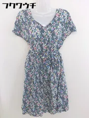 ◇ ◎ NATURAL BEAUTY BASIC 花柄 フレアスリーブ 膝丈 ワンピース サイズS グレー マルチ レディース  【中古】 【1112130003949】