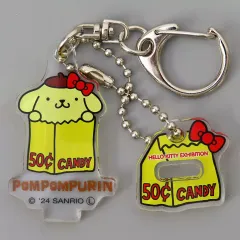 【中古】キーホルダー ポムポムプリン アクリルフィギュアスタンドキーホルダー 「Hello Kitty展-わたしが変わるとキティも変わる-」
