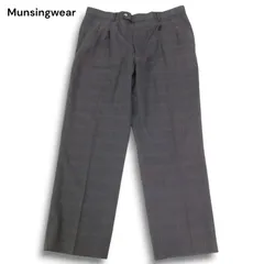 Munsingwear マンシングウェア ゴルフ 春夏 ストレッチ★ チェック柄 テーパード スラックス パンツ Sz.88 メンズ 灰