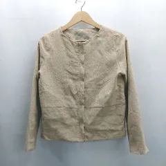 ◇ ⊇ A day in the life UNITED ARROWS スウェード調 長袖 ジャケット サイズ38 ベージュ レディース E  【1504240002484】