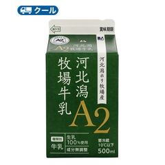 ホリ乳業　河北潟A2牧場牛乳【500ml×10本入】 クール便　紙パック/　飛騨　牛乳　milk　ミルク　A2　たんぱく質　石川県
